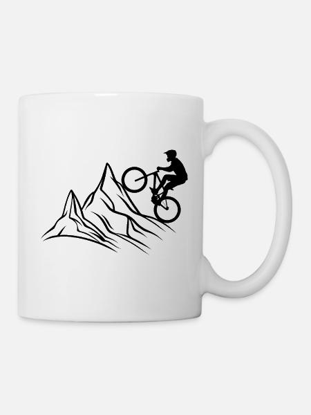 Mountainbike Berge - Tasse - Weiß