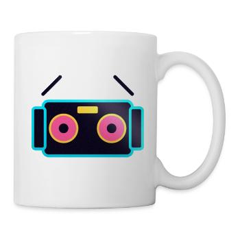 Neon-Pop-Roboter-Gesicht - Tasse - Weiß - Rechts