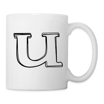 Kleinbuchstabe u handgezeichnet - Tasse - Weiß - Rechts