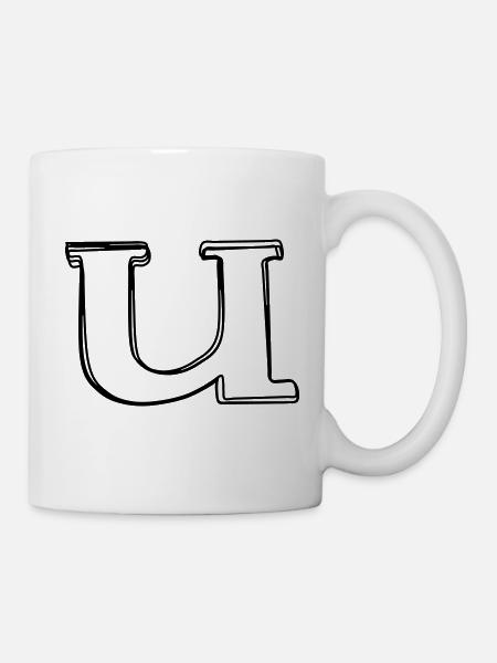 Kleinbuchstabe u handgezeichnet - Tasse - Weiß