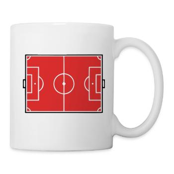 Fussballfeld Spielfeld Grafik - Tasse - Weiß - Rechts
