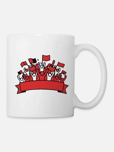 Fussball Fankurve Banner Grafik - Tasse - Weiß