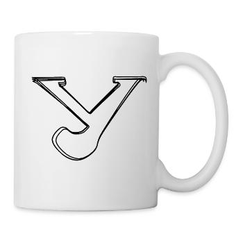 Kleinbuchstabe y handgezeichnet - Tasse - Weiß - Rechts