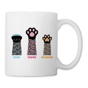 Pfotenabdruckflaschen Trio-Druck - Tasse - Weiß - Rechts