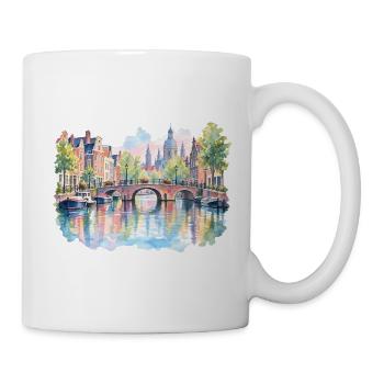 Wasserfarben-Kanallandschaft - Tasse - Weiß - Rechts