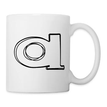 Kleinbuchstabe a handgezeichnet - Tasse - Weiß - Rechts