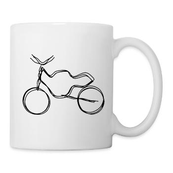 Motorrad handgezeichnet - Tasse - Weiß - Rechts