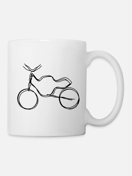 Motorrad handgezeichnet - Tasse - Weiß
