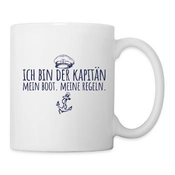Bootsfahrer Mein Boot Meine Regeln Kapitän - Tasse - Weiß - Rechts