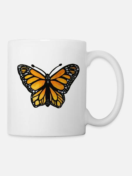 Monarch-Sonnenuntergangsschmetterling - Tasse - Weiß