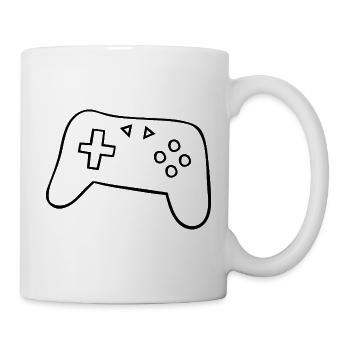 Klassischer Gamepad Silhouette - Tasse - Weiß - Rechts