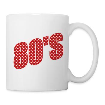 80er Herz - Tasse - Weiß - Rechts