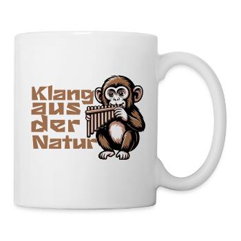 Panflöte - Klang aus der Natur Affe - Tasse - Weiß - Rechts
