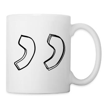 Anführungszeichen handgezeichnet - Tasse - Weiß - Rechts