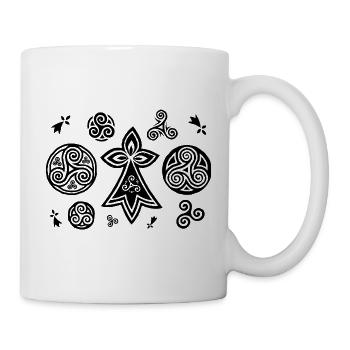 Bretonische Triskels und Hermines - Tasse - Weiß - Rechts