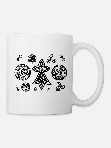 Bretonische Triskels und Hermines - Tasse - Weiß