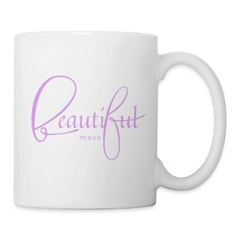 Beautiful Mess Pink Schriftzug - Tasse - Weiß - Rechts