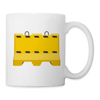 Gelbes Straßenbau-Barriere-Symbol - Tasse - Weiß - Rechts
