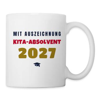 Kita Absolvent 2027 mit Auszeichnung Abschied - Tasse - Weiß - Rechts