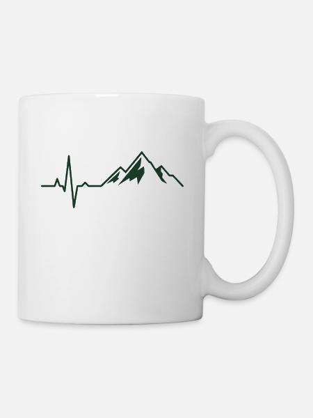 Berg-Heartbeat-Berge - Tasse - Weiß