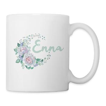 Enna Blütenname Aquarell - Tasse - Weiß - Rechts