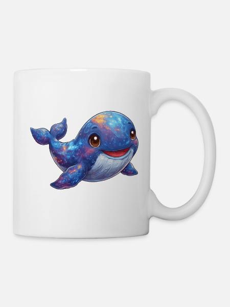 Kosmischer Wal im Sternenmeer - Tasse - Weiß