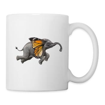 Fliegender Elefant - Tasse - Weiß - Rechts