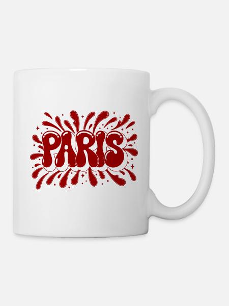 Paris Splash Red - Tasse - Weiß