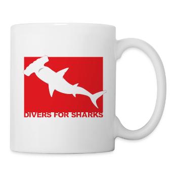 Taucher für Haie - Tasse - Weiß - Rechts