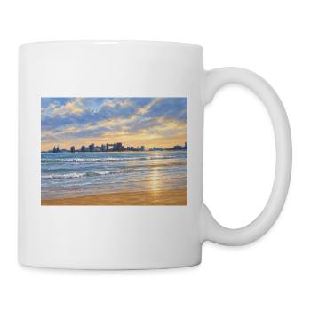 Sonnenuntergang an der Stadtbucht - Tasse - Weiß - Rechts