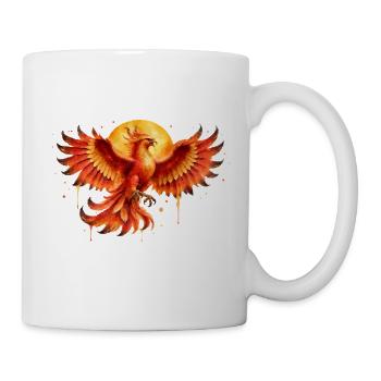 Feuerphönix Aquarell - Tasse - Weiß - Rechts