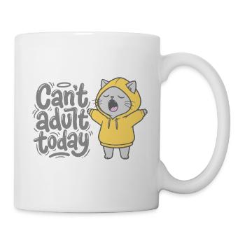 Can't adult today - Katze im Hoodie - Tasse - Weiß - Rechts