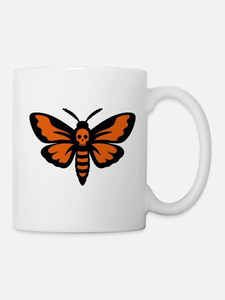 Gothic Motte Totenkopf Icon - Tasse - Weiß