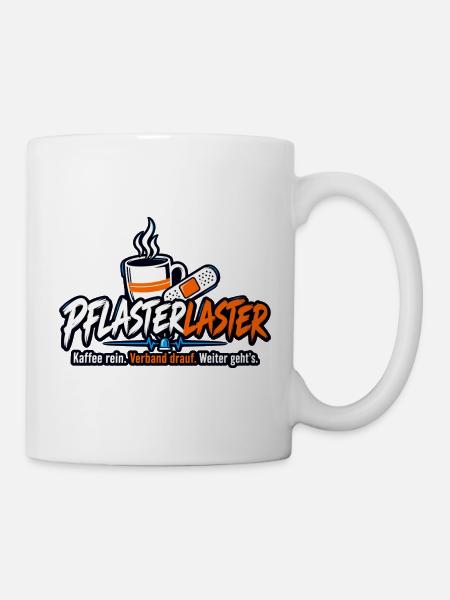 PflasterLaster Kaffee Motiv - Tasse - Weiß