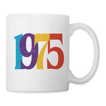 Geboren 1975 Geburtstagsgeschenk Geburtstag 75 - Tasse - Weiß - Rechts