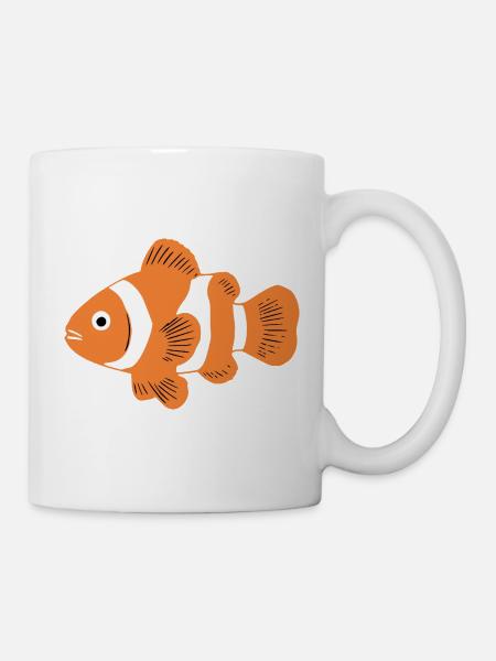 Clownfisch_orange_Aquarium_Geschenk - Tasse - Weiß