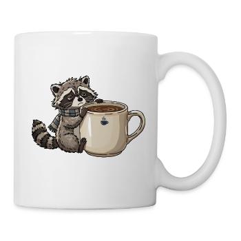 Tired Raccoon Coffee Design - Tasse - Weiß - Rechts