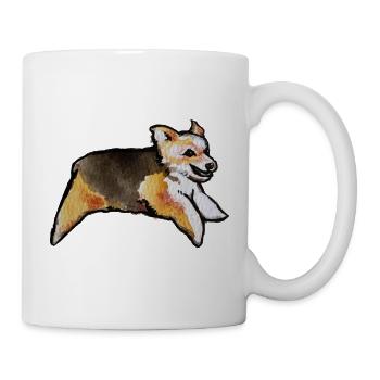 Corgi Aquarell-Dash - Tasse - Weiß - Rechts