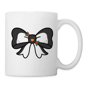 Niedliche Kawaii-Weihnachtsschleife Pinguin-Weihnachten - Tasse - Weiß - Rechts