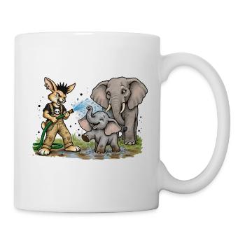 Bunny Punk Tierpfleger — Wasserhelden Elefant  - Tasse - Weiß - Rechts