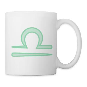 Waagezeichensymbol Pastellgrün - Tasse - Weiß - Rechts