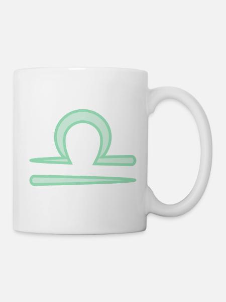 Waagezeichensymbol Pastellgrün - Tasse - Weiß