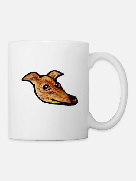 Sonnenbeschienener Fuchskopf-Illustration - Tasse - Weiß