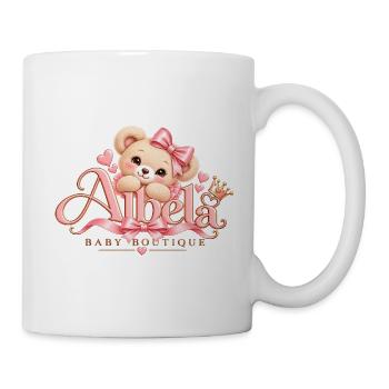 Albela Baby-Teddybär-Pink-Logo - Tasse - Weiß - Rechts
