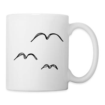Möwen handgezeichnet - Tasse - Weiß - Rechts