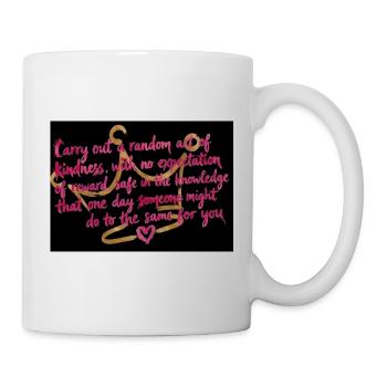 Freundlichkeitsschrift mit Herzband - Tasse - Weiß - Rechts