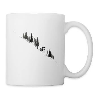 Minimalistisches Downhill-Mountainbike Forest Slope Abschlag - Tasse - Weiß - Rechts