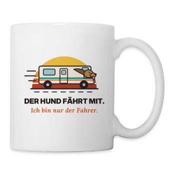 Hund fährt mit im Wohnmobil - Tasse - Weiß - Rechts