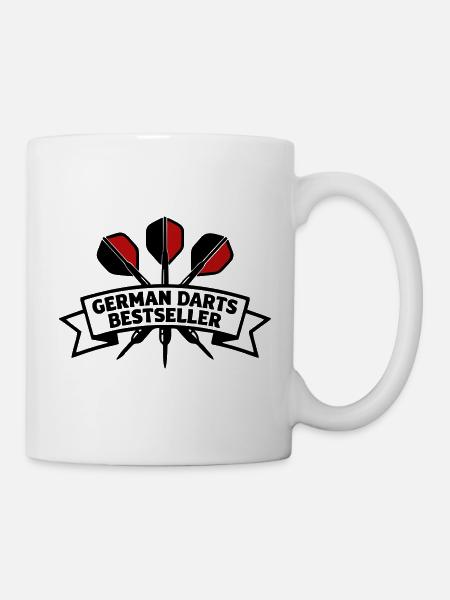 Dartpfeile Banner Wappen - Tasse - Weiß