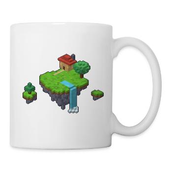 Schwebende Insel als Diorama in 3D Pixel Art - Tasse - Weiß - Rechts
